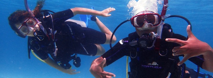 Students can explore the underwater world through SCUBA. 